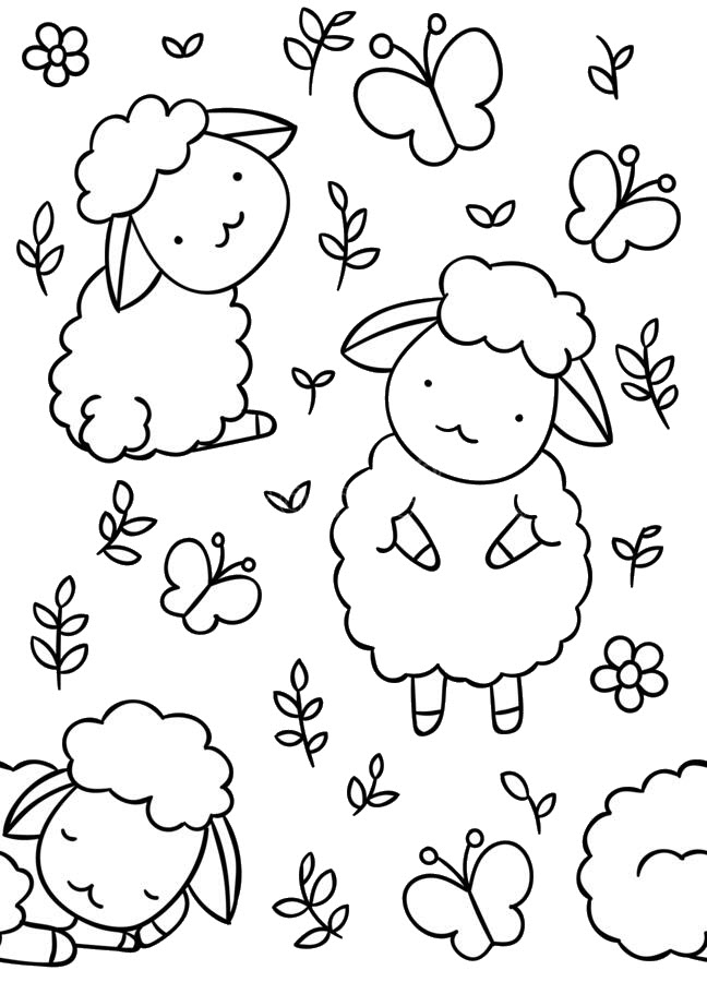 Hình tập tô những chú cừu dễ thương