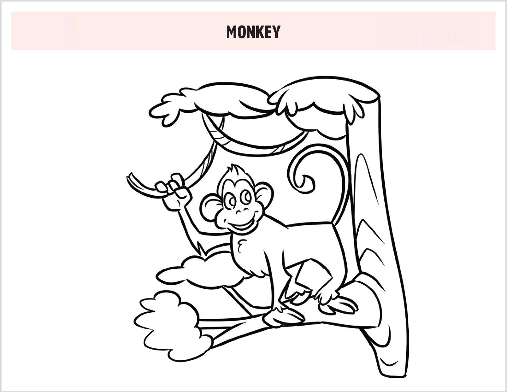 Hình tô màu con khỉ