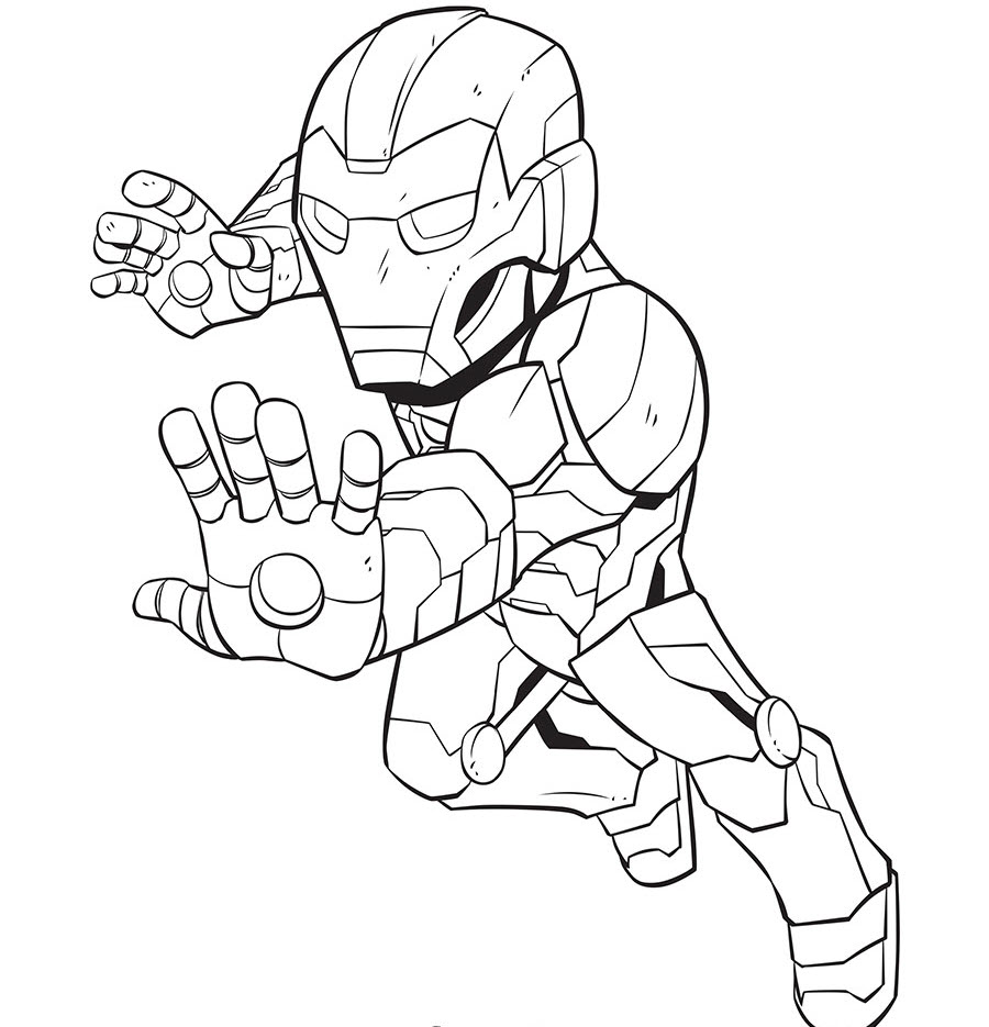 Tranh tô màu người sắt Iron Man  siêu anh hùng của các bé