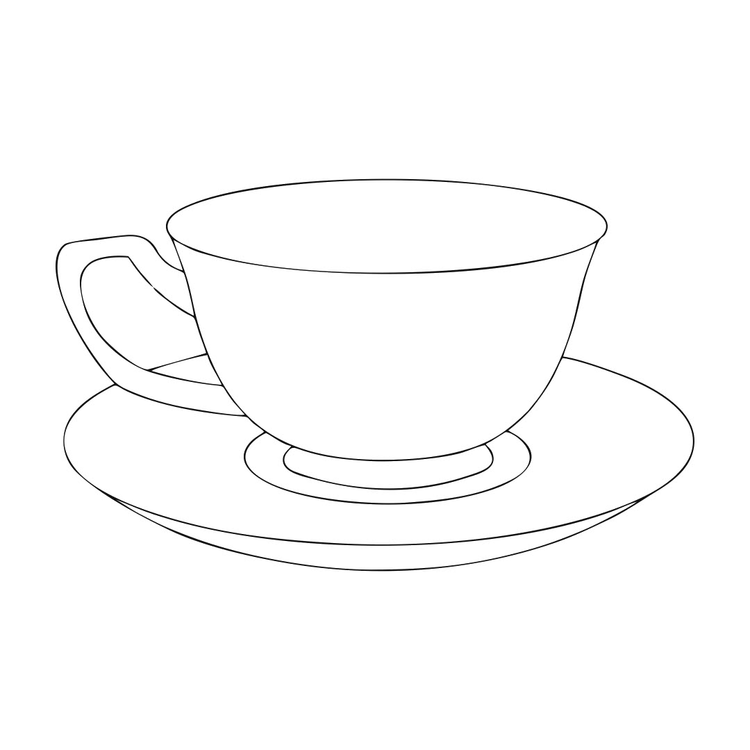Vẽ tách trà đơn giản