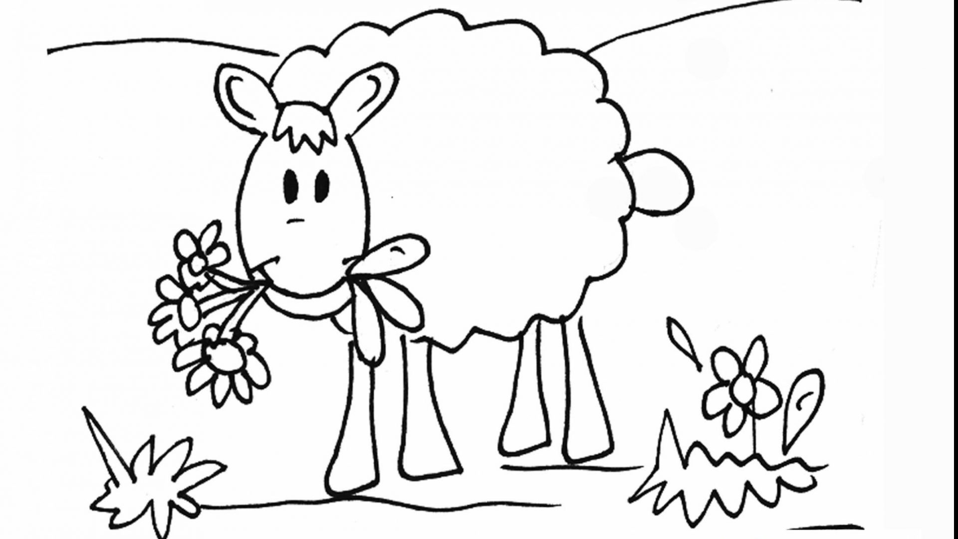 Hình vẽ con cừu đơn giản cho bé tô màu