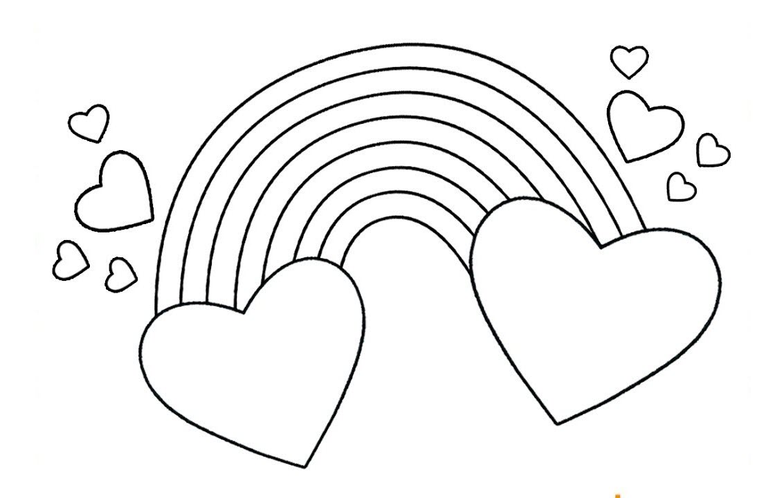 Hình vẽ trái tim cho bé tô màu
