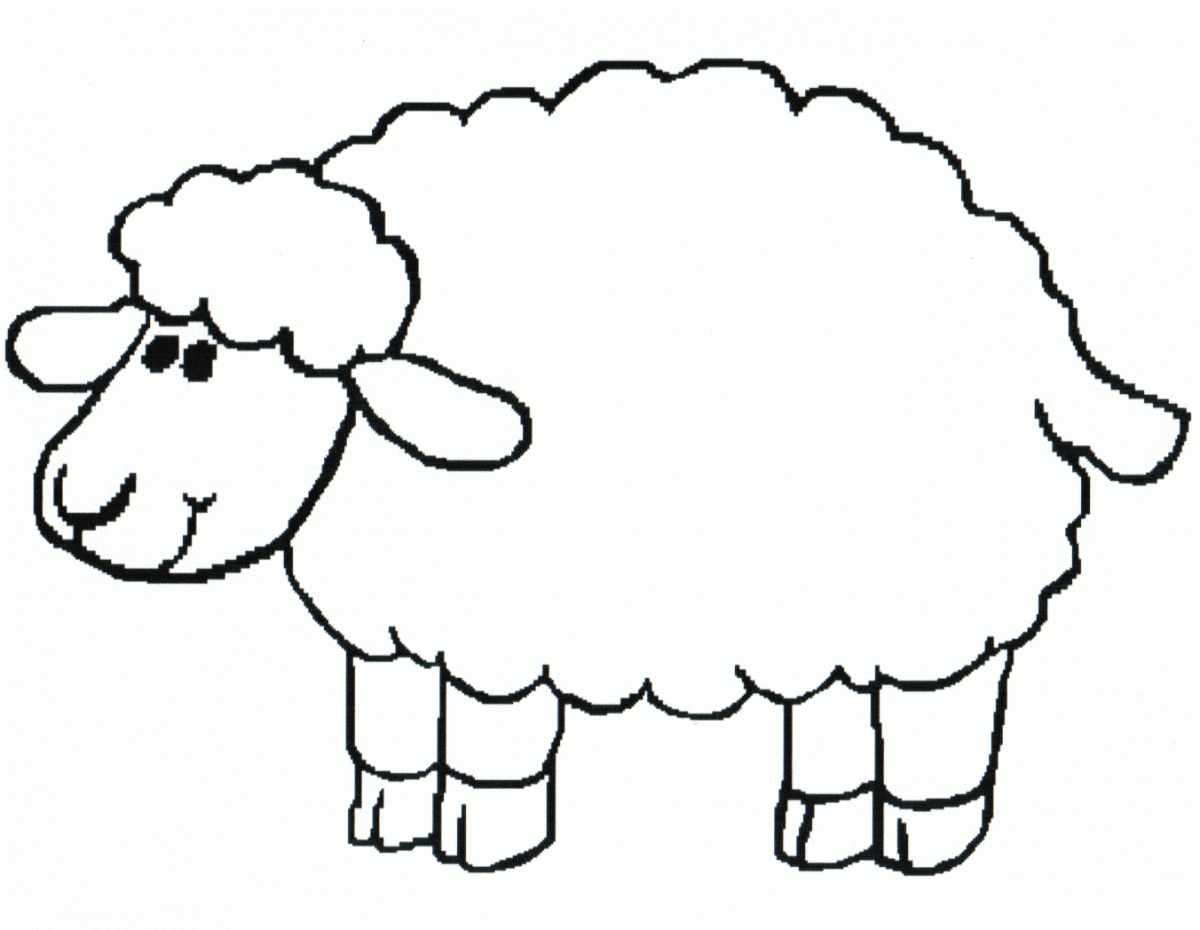 Mẫu tranh tô màu con cừu đơn giản