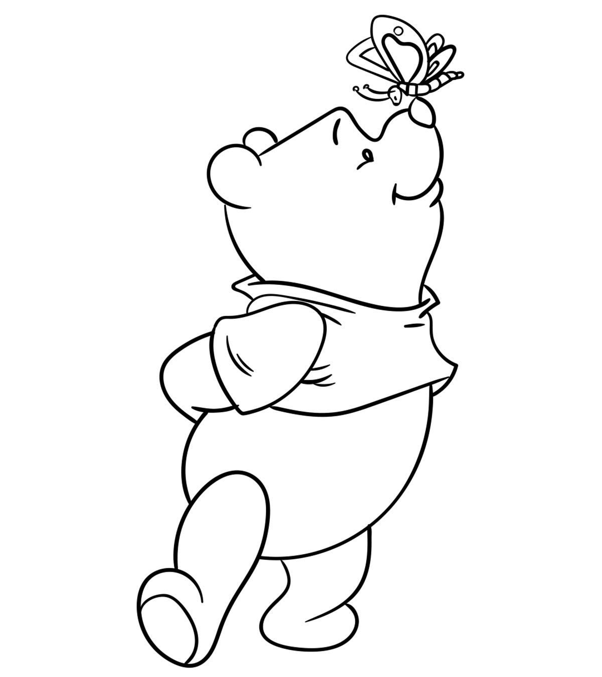 Mẫu tranh tô màu gấu Pooh cho bé