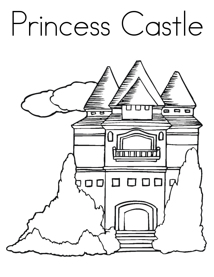 Cuốn sách tô màu lâu đài công chúa đơn giản