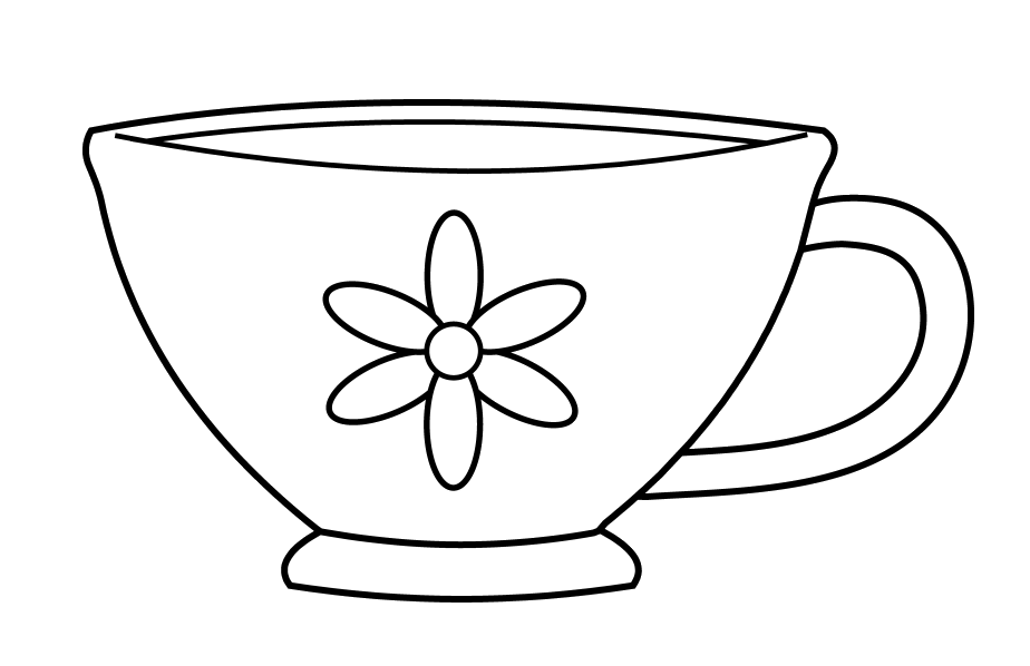 Tranh tô màu cái cốc trà