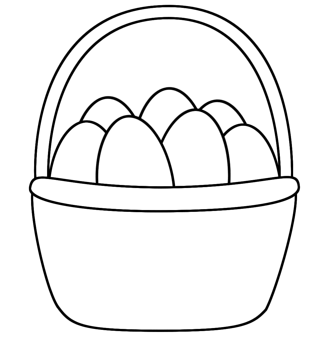 Tranh tô màu chiếc giỏ đựng đầy trứng