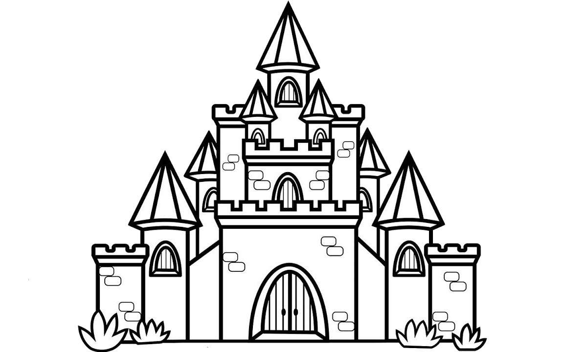 Tranh tô màu chủ đề lâu đài công chúa