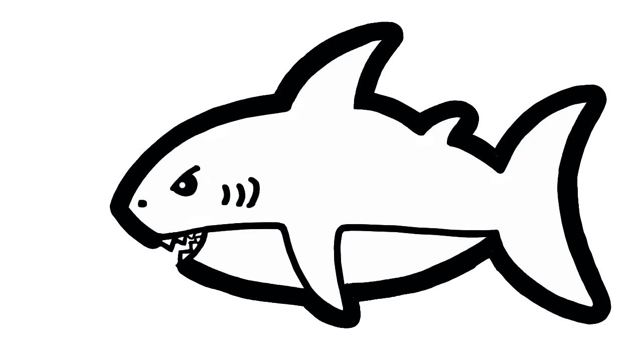 Tranh tô màu con cá mập đơn giản cực đẹp