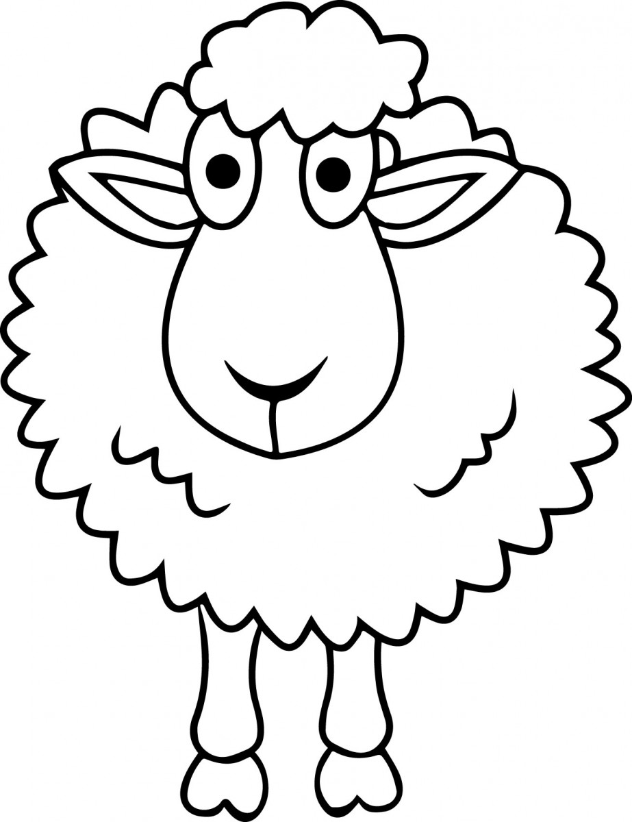Tranh tô màu con cừu đáng yêu