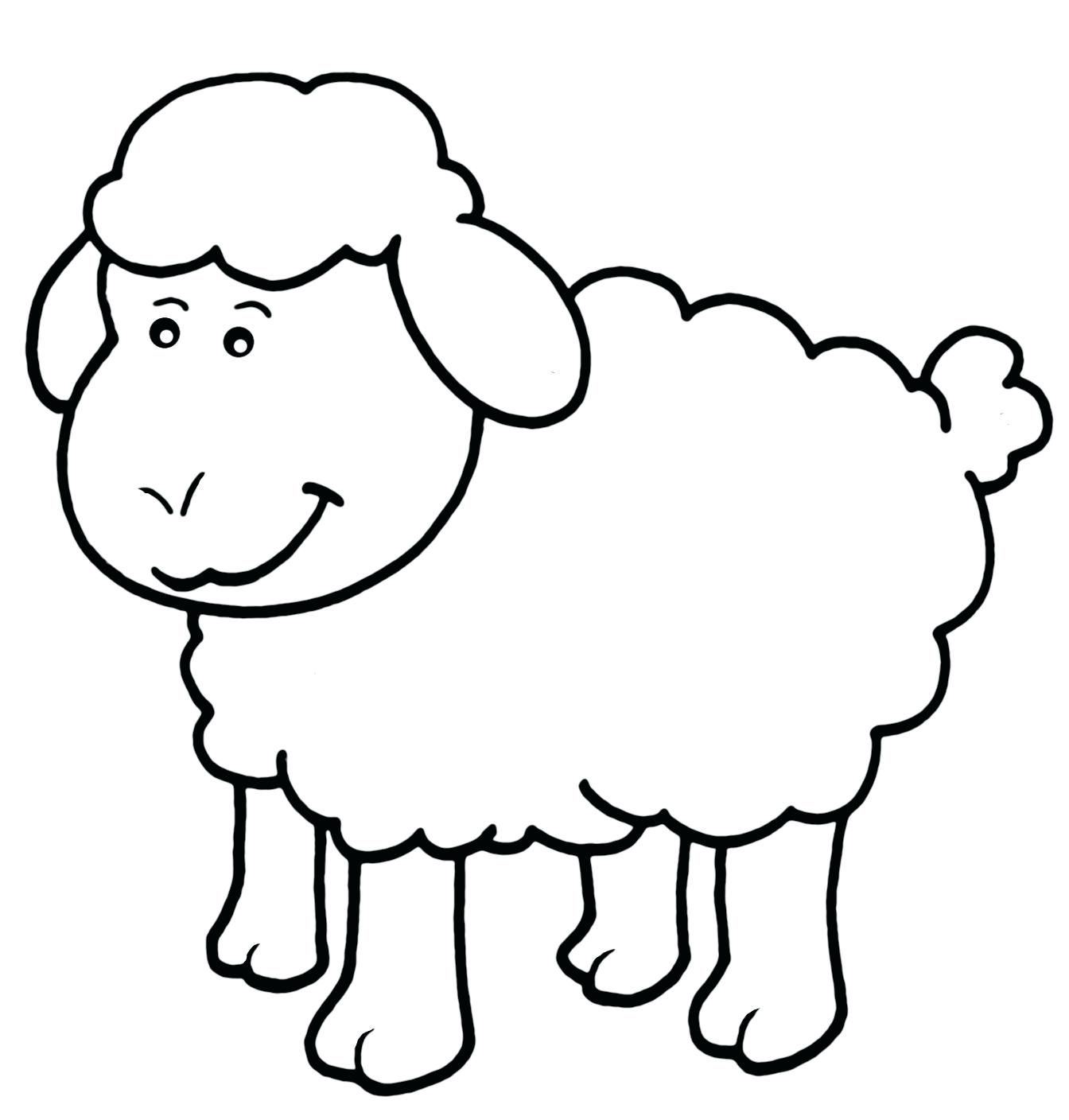Tranh tô màu con cừu mỉm cười