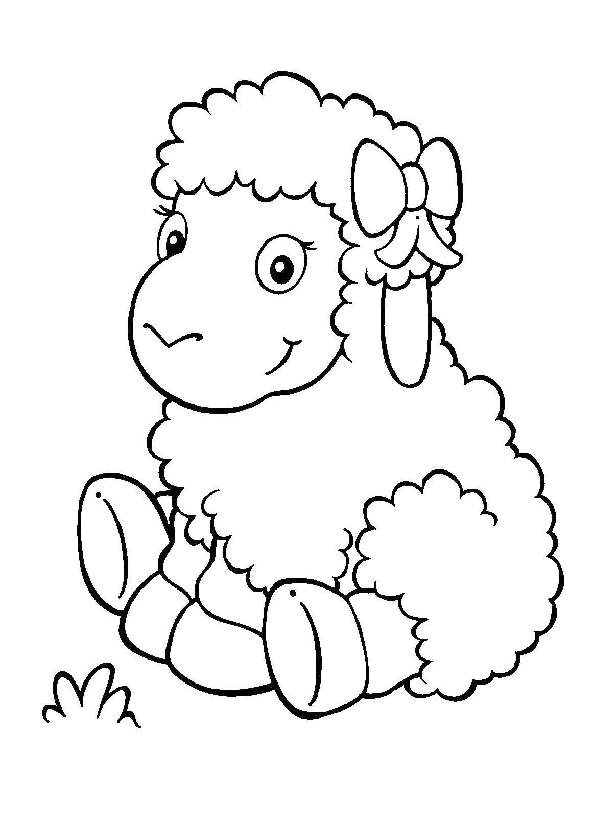 Tranh tô màu con cừu vui vẻ