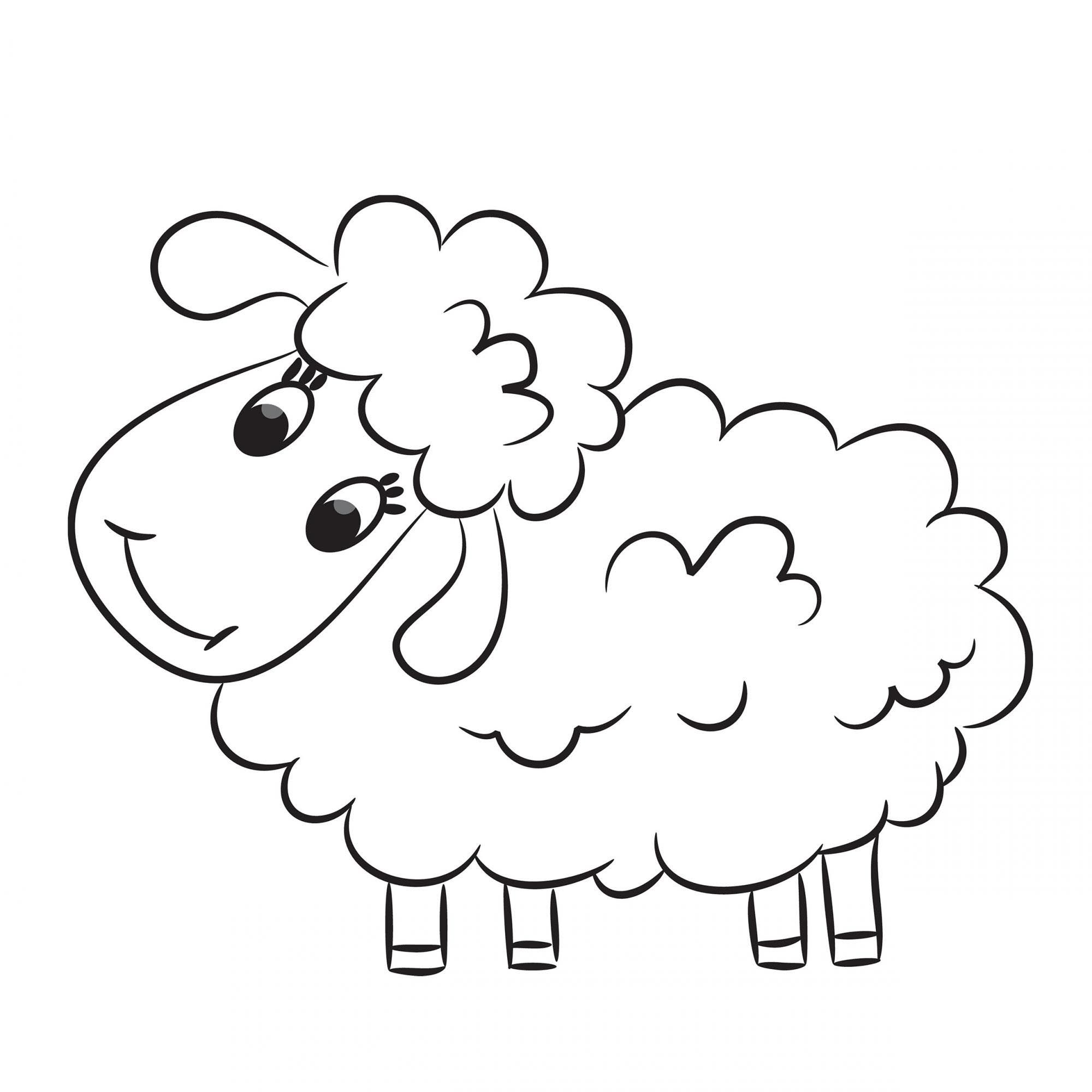 Tranh tô màu con cừu xinh đẹp
