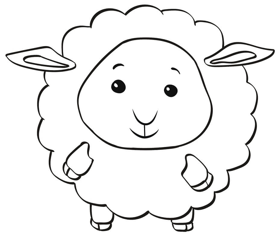 Tranh tô màu con cừu xinh xắn