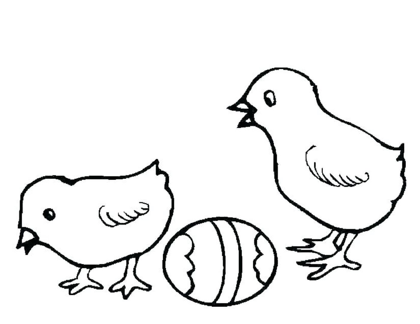 Tranh tô màu con gà và quả trứng