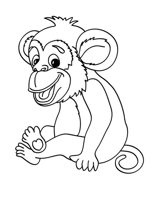 Tranh tô màu con khỉ chân thực