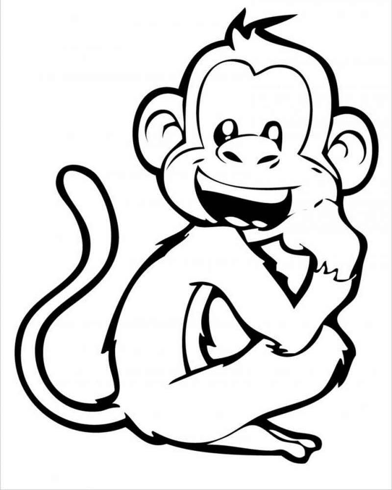 Tranh tô màu con khỉ hài hước