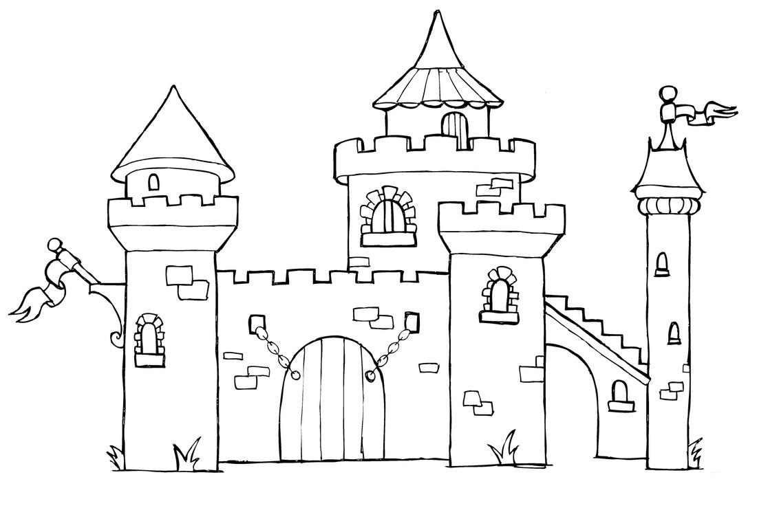Tranh tô màu cổng vào lâu đài công chúa