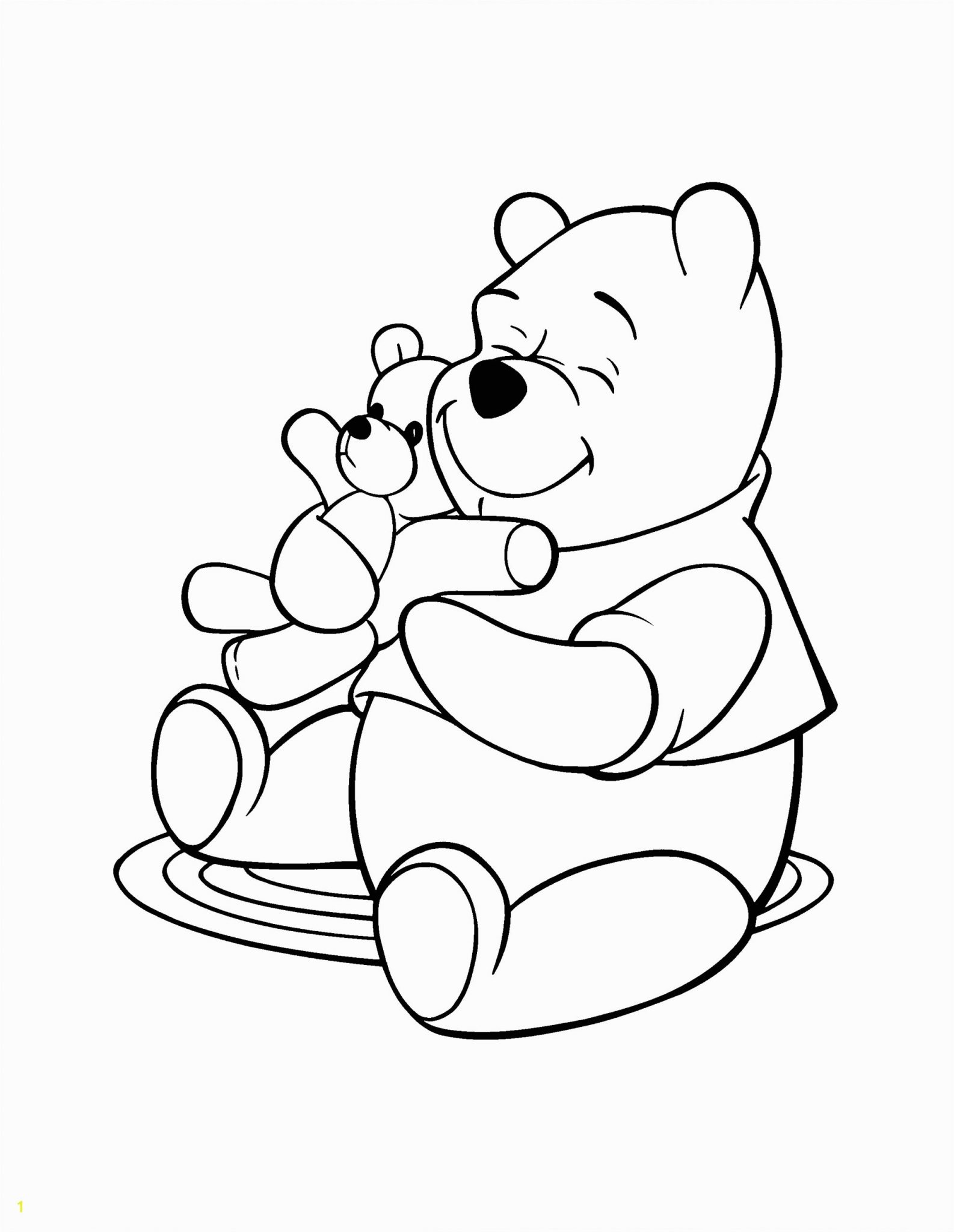 Tranh tô màu gấu Pooh và chú gấu bông đáng yêu