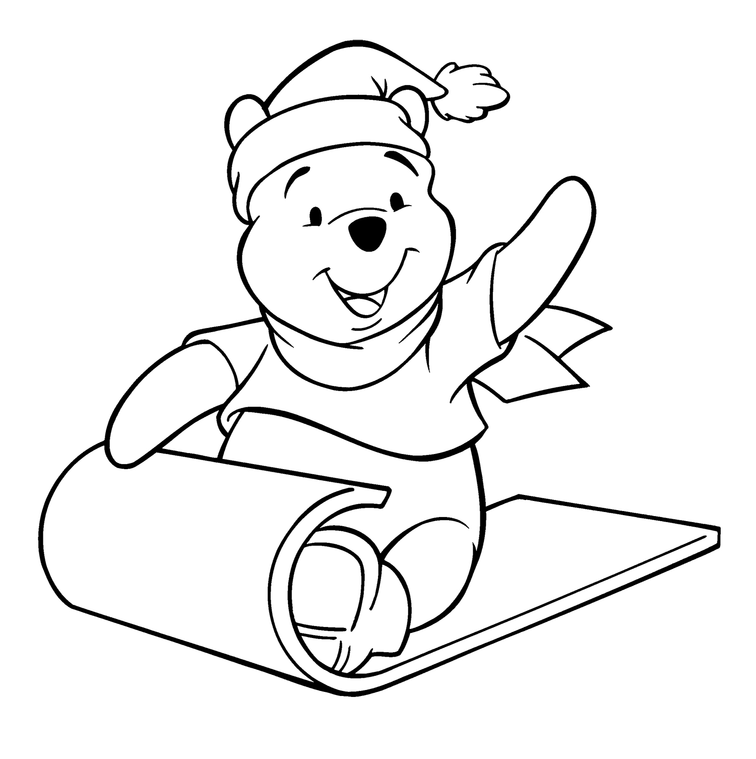 Tranh tô màu gấu Pooh vui vẻ, hạnh phúc