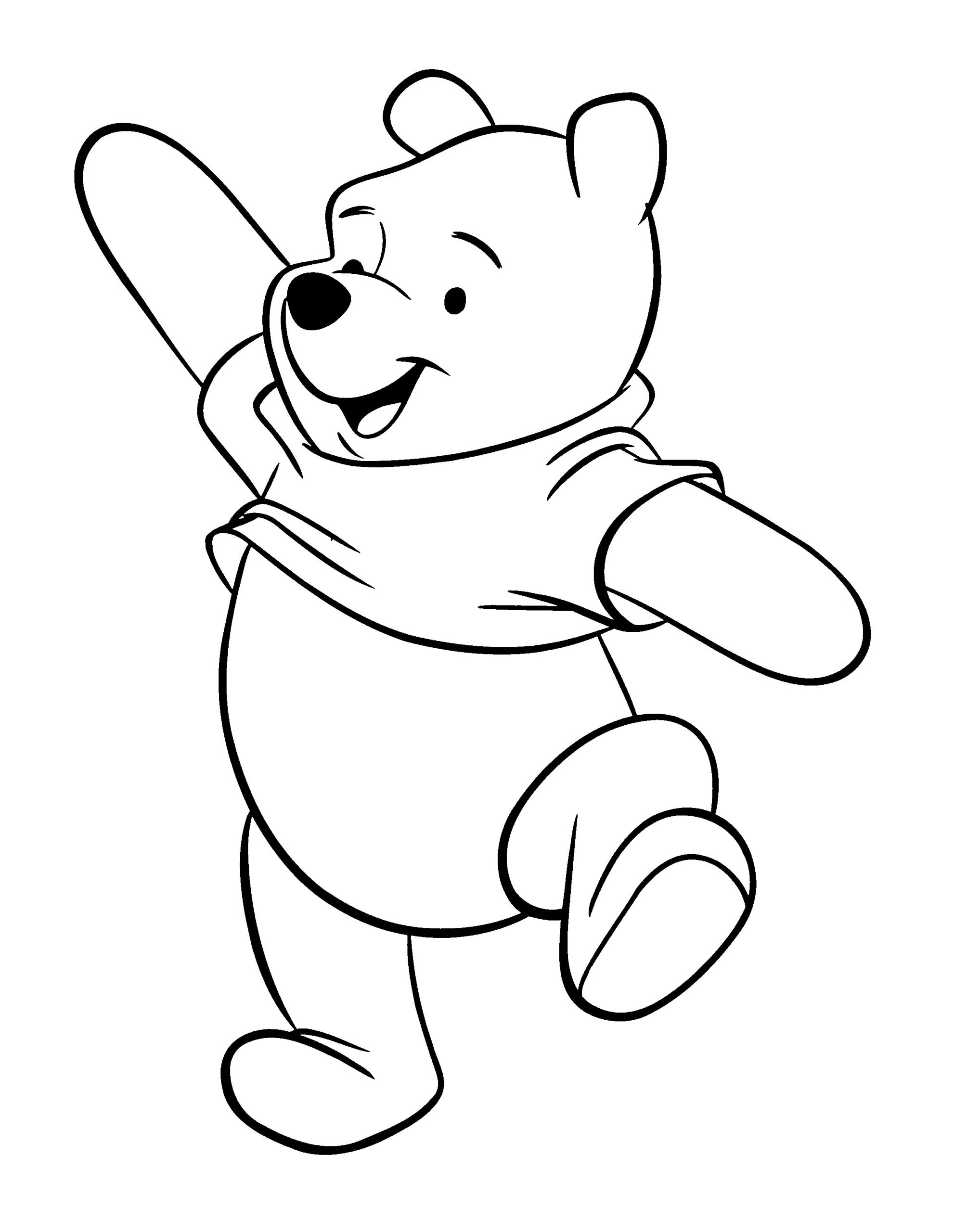 Tranh tô màu gấu Pooh vui vẻ