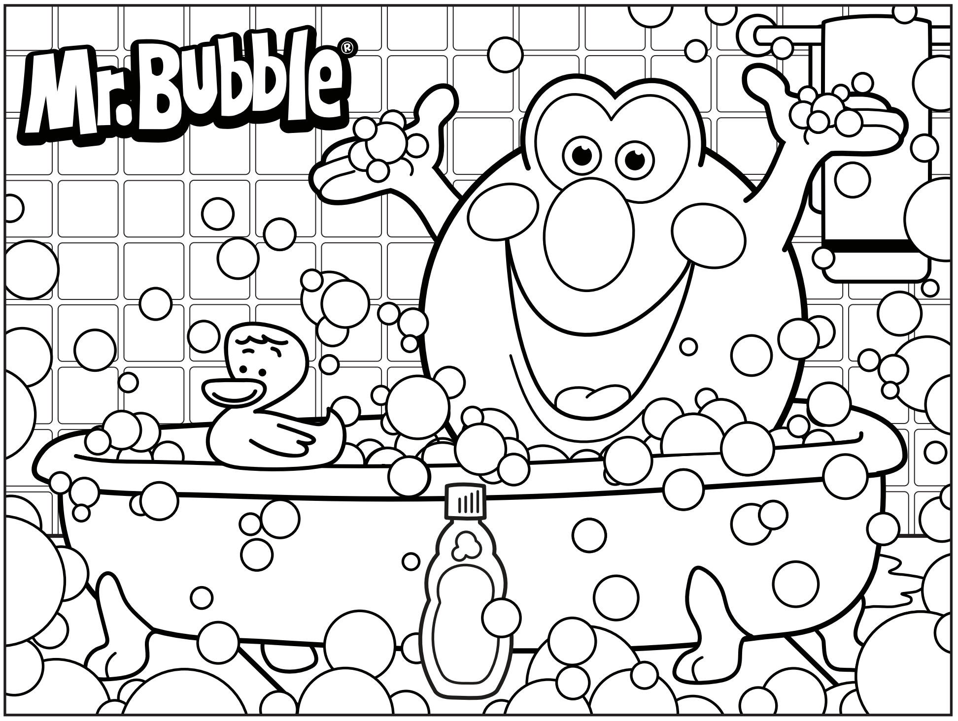 Tranh tô màu Mr. Bubble