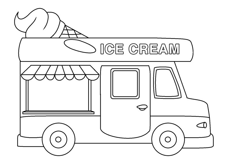 Tranh tô màu ô tô tải bán kem