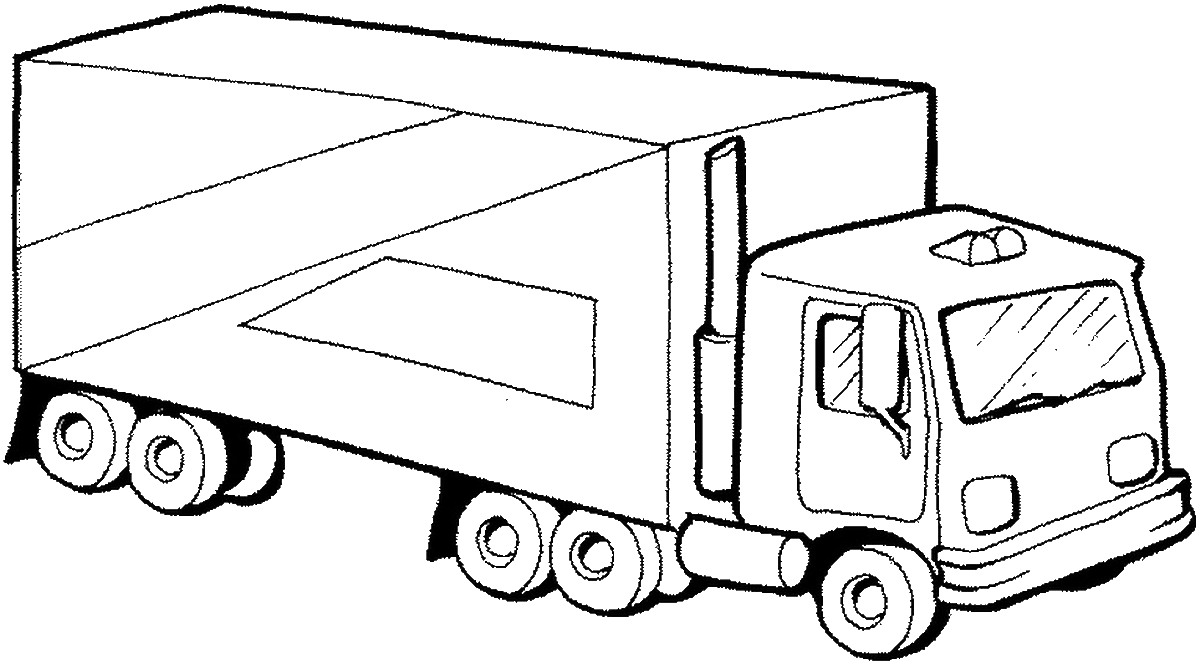 Tranh tô màu ô tô tải thùng kín