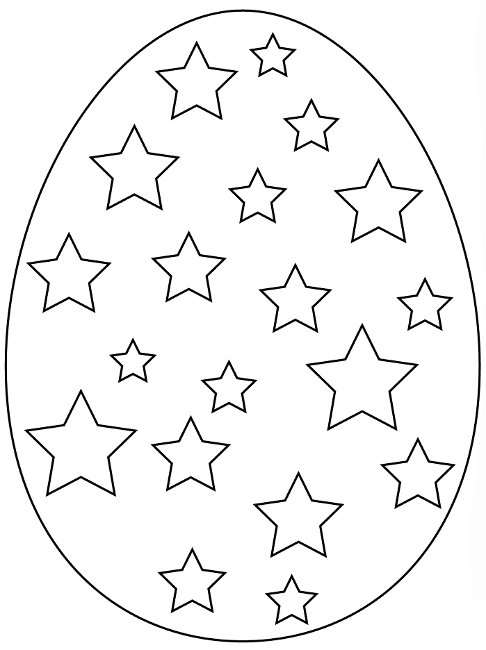 Tranh tô màu quả trứng được trang trí ngôi sao