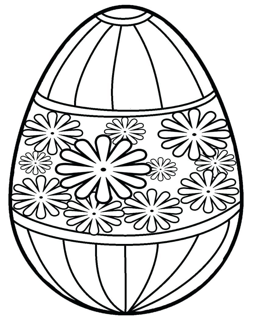 Tranh tô màu quả trứng trang trí bông hoa