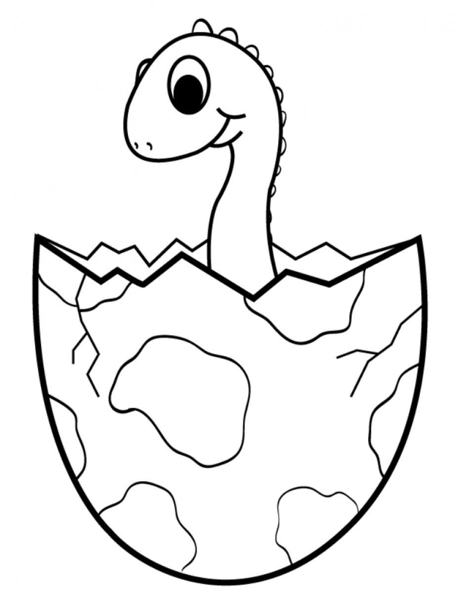 Tranh tô màu quả  trứng khủng long