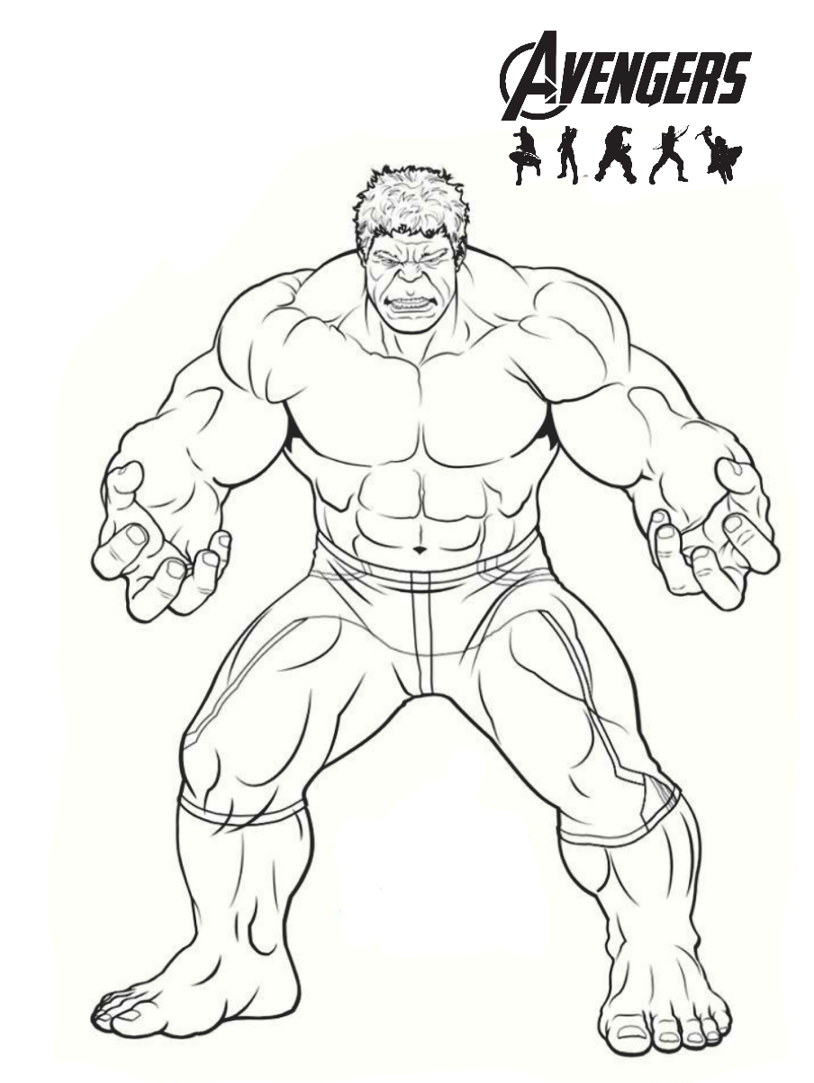 Tranh tô màu siêu anh hùng Avenger - Hulk