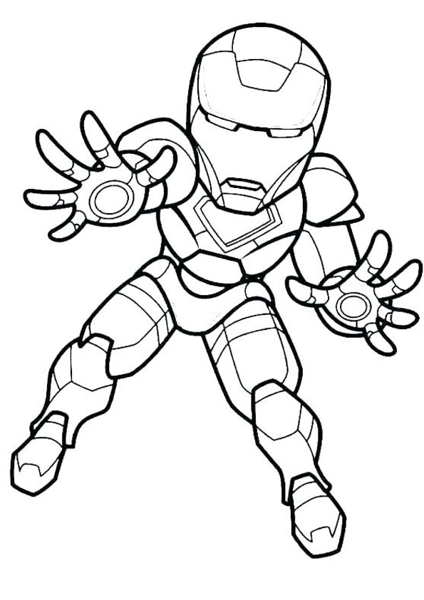 Tranh tô màu siêu anh hùng Iron Man đơn giản