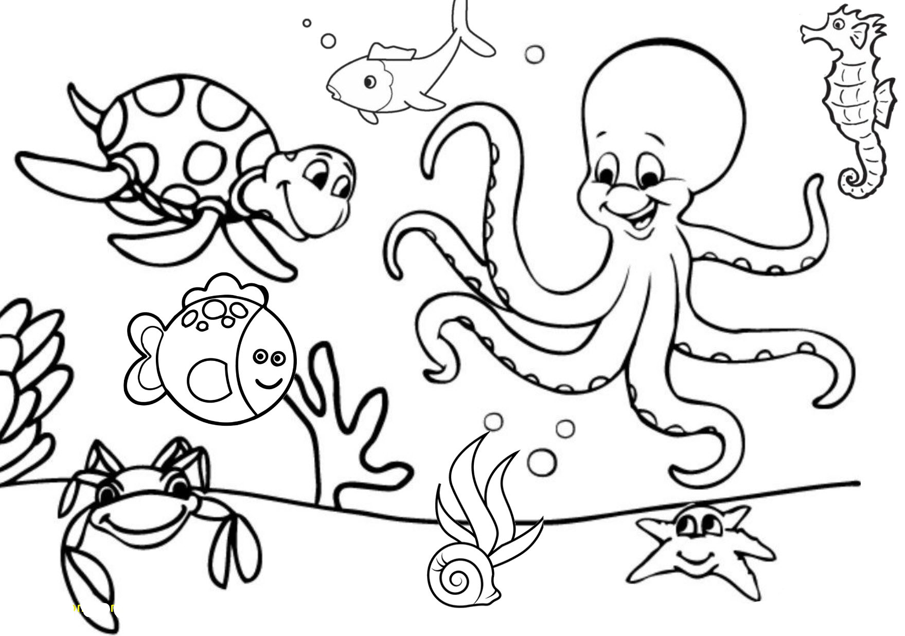 Water Animal Coloring Page