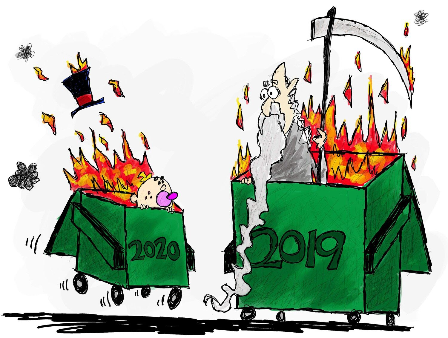 Goodbye 2019 hello 2020 Cartoon images