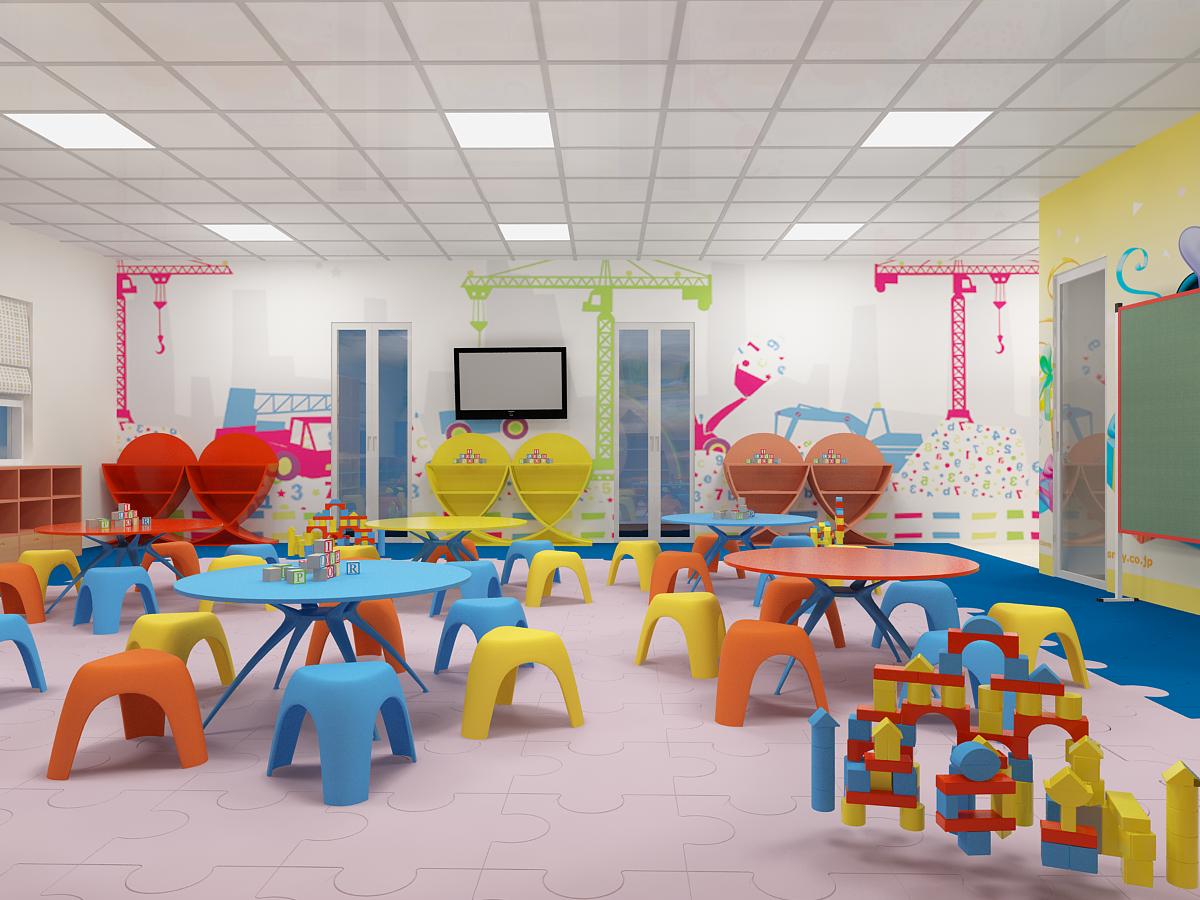 Hình ảnh mô hình 3D phòng học cho trẻ mẫu giáo cực đẹp
