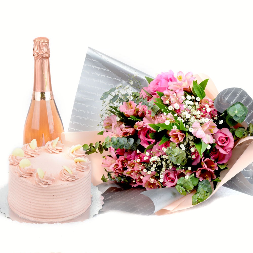 Hình hình họa rượu và hoa sinh nhật
