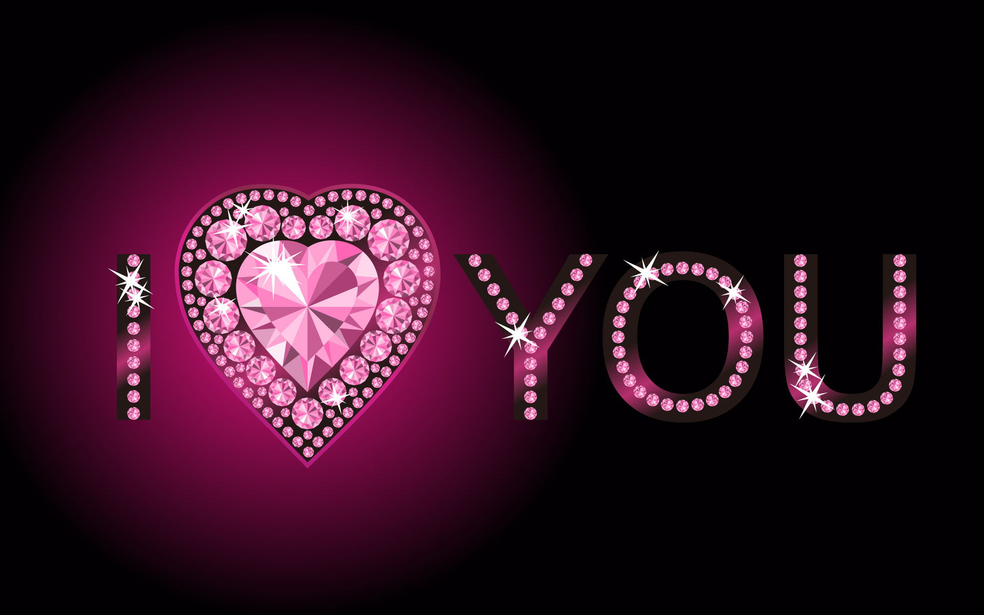 Hình ảnh I Love You với đá kim cương màu hồng đẹp nhất