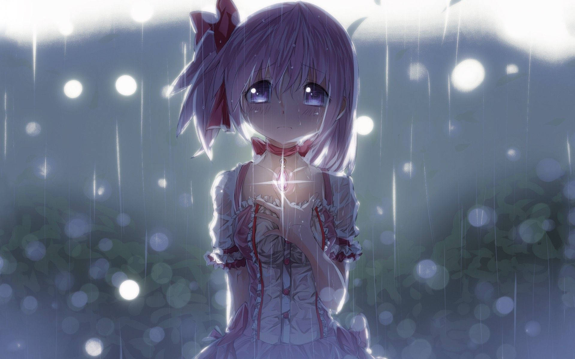 Hình ảnh anime mưa buồn tuyệt vọng nhớ người yêu