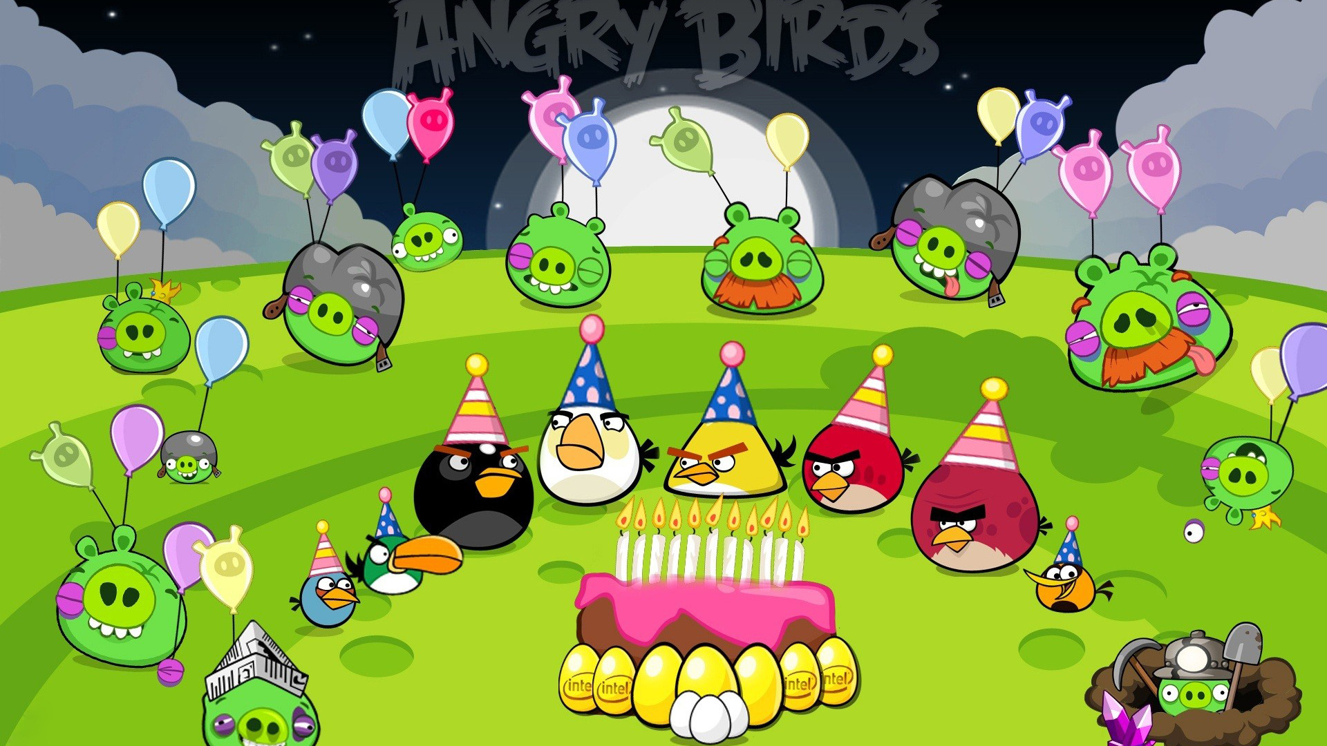 Ảnh nền Angry Birds chúc mừng sinh nhật đẹp