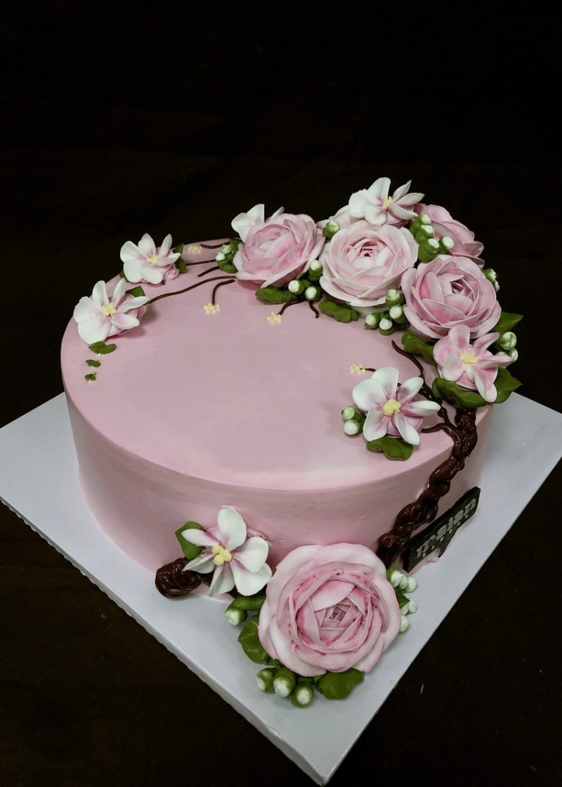 hình ảnh bánh sinh nhật hồng hồng
