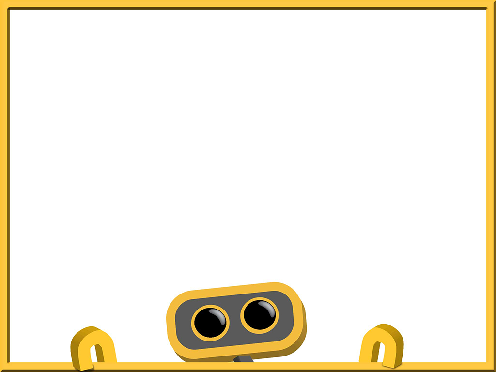 Hình nền slide khung vàng robot mắt tròn ngắm nhìn